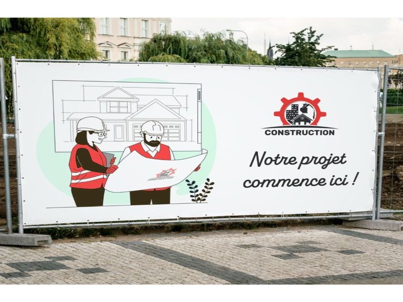 Bâche PVC grand format sur mesure Strasbourg chantier