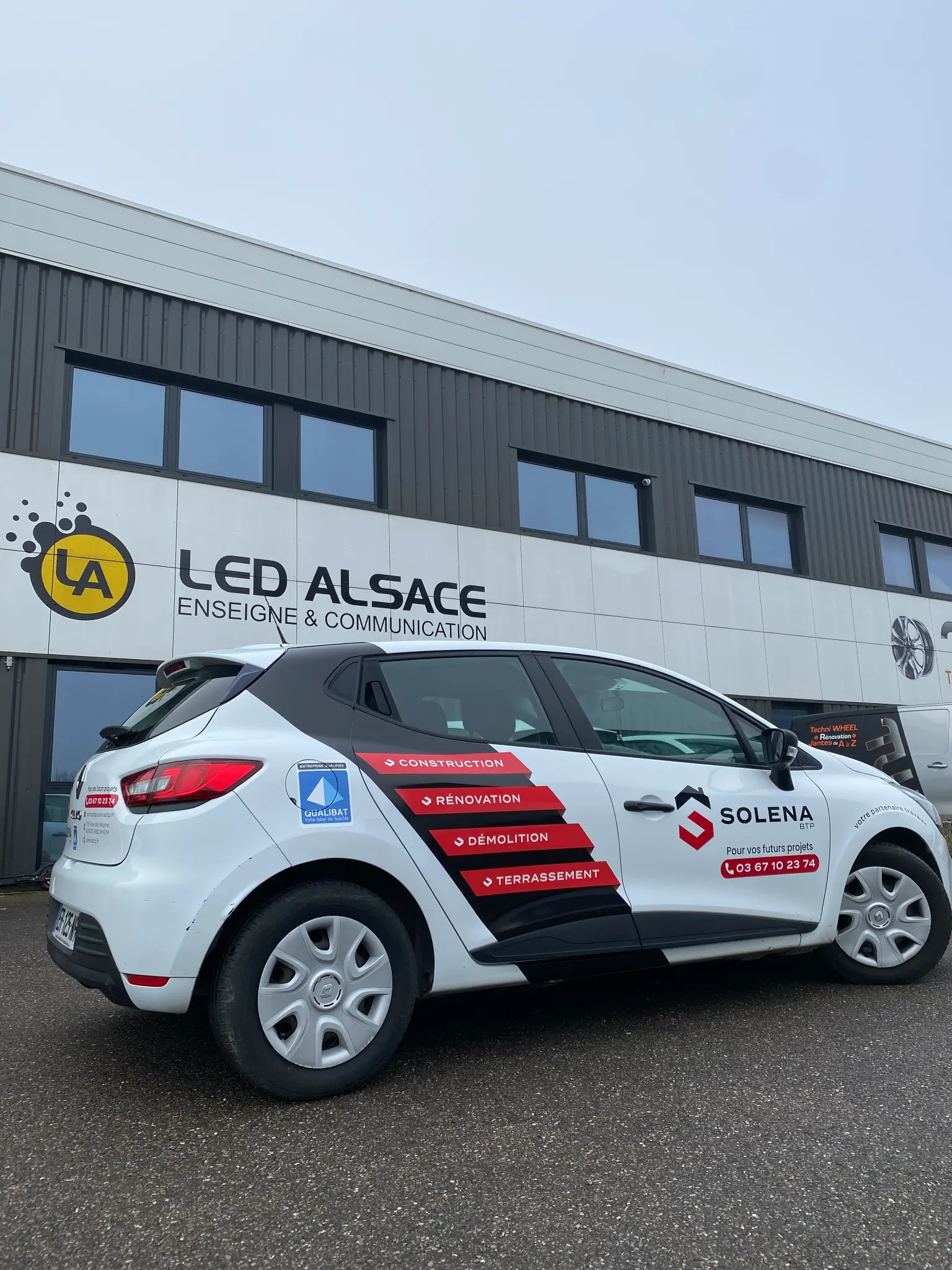 Semi-covering voiture Solena BTP adhésif 3M — LED Alsace